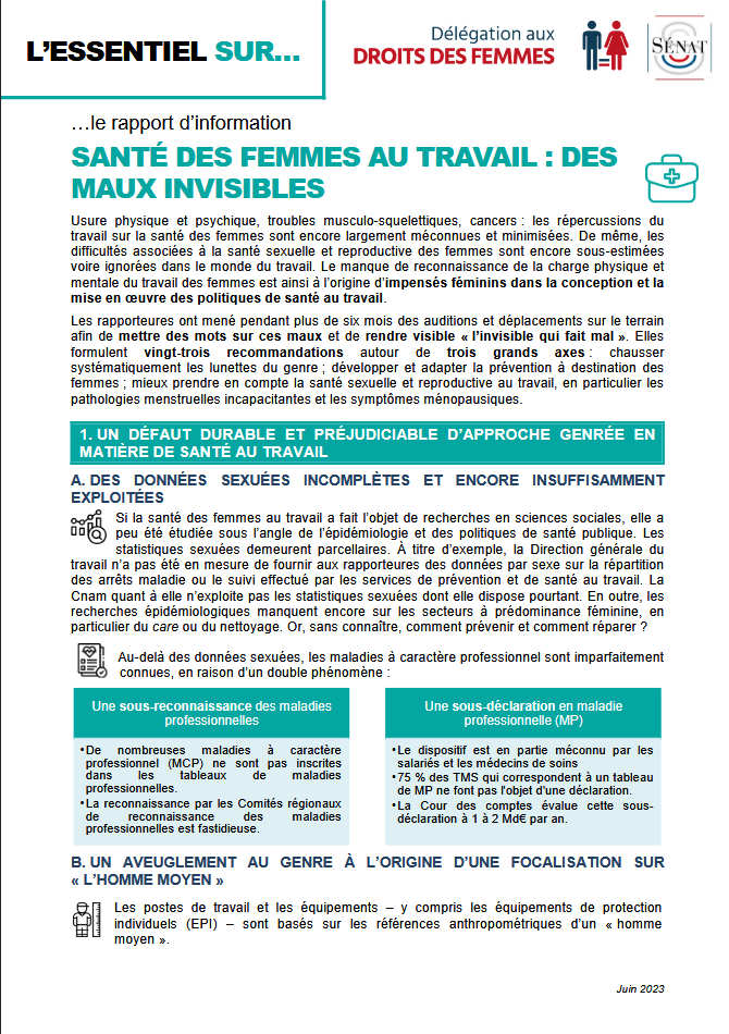 L’essentiel sur…Santé des femmes au travail : des maux invisibles