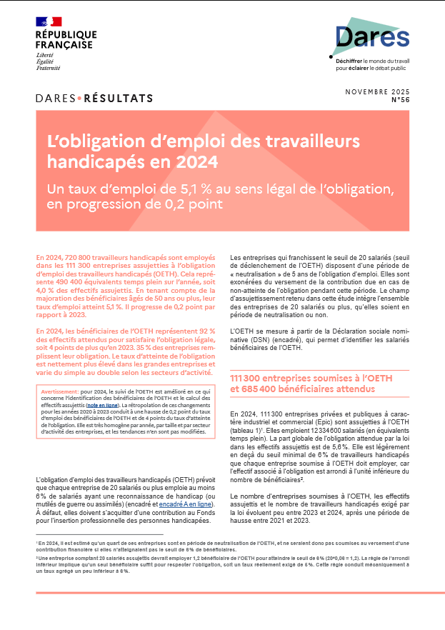 L’obligation d’emploi des travailleurs handicapés en 2024