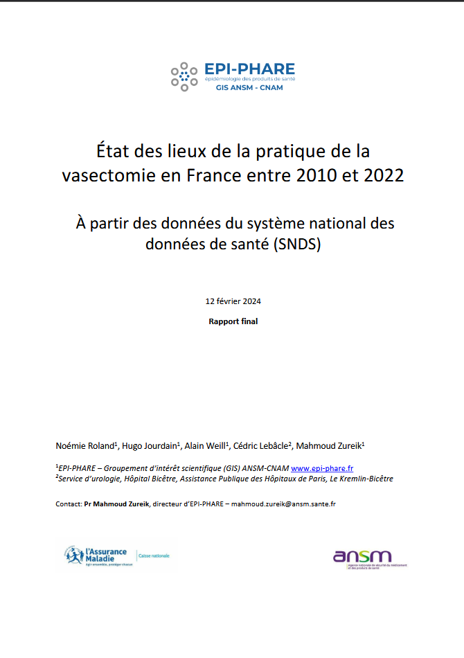 État des lieux de la pratique de la vasectomie en France entre 2010 et 2022. À partir des données du système national des données de santé (SNDS)
