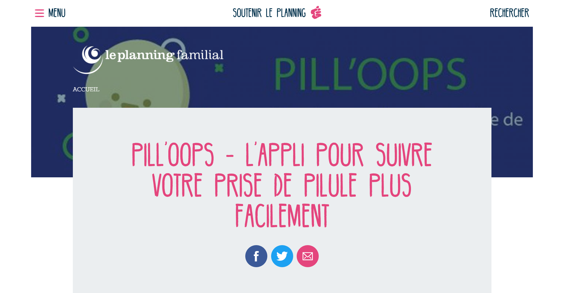 PILL’OOPS – L’appli pour suivre votre prise de pilule plus facilement